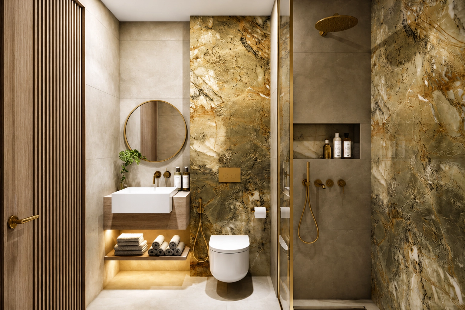 Arlington Park 2 marble bathroom