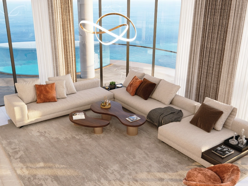 Pelagia kitchen and dining with sea views